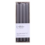 DONAU HOME Lot de 4 bougies à tige longues nervurées, grises, 30 x Ø 2,50 cm, non parfumées, bougies de table, pour décoration dans le salon, la salle de bain - Durée de combustion : 10 heures