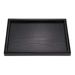 Plateaux De Service, Plateau Bois Petit-déjeuner Thé Table Basse Lit Décoratif Cuisine Extra Grand Rectangulaire Anti-Fuite Articles Toilette Comptoir Aliments Boissons Buffet Noir(30 * 20 * 2cm)