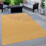 Tapis Intérieur Et Extérieur Balcon Terrasse Tapis Cuisine Monochrome Moucheté Jaune, 120 cm rond - Paco Home