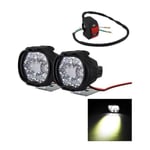 2 st Motorcykel Led Extraljus Vattentät Universal 6 Led Motorcykel Strålkastare Kör Dimljus Lampa Projektor Scooter Spotlight Auxiliary Li