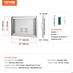 Porte d'Accès pour Barbecue-VEVOR-Simple Porte de Cuisine Extérieure 508x356x46 mm-Îlot de Barbecue, Placard Extérieure