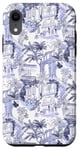 Coque pour iPhone XR Blue Preppy Toile de vacances italienne