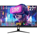 Z-Edge Ecran Pc Gamer 27'' 240 Hz, IPS, 1ms, Moniteur Gaming FHD(1920x1080) avec HDMI Câble, FreeSync, 400cd/m², 2*HDMI2.0 & 2*DP1.4, Inclinaison Réglable, Cadre Ultra Slim, Montable VESA 100 * 100mm