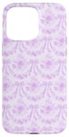 Coque pour iPhone 15 Pro Max Coquette Mauve Fleurs et Nœuds Esthétique Motif Floral