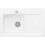 Evier céramique VILLEROY & BOCH SubwayPure blanc - Egouttoir à droite - 1 bac - 78x51 cm