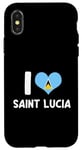 iPhone X/XS I Love Saint Lucia Pride St. Lucian Flag Heart Case