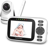 HelloBaby Video Baby Monitor with Camera and Audio, Night Vision, Pan 355°& Til