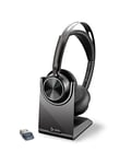 Poly Voyager Focus 2 UC Wireless Headset & Charge Stand - Active Noise Canceling (ANC) - Long Talk Time - Connect to PC/Mac/Mobile via Bluetooth - Works w/Microsoft Teams, Zoom & More, Plantronics