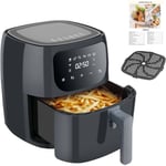 Friteuse Sans Huile 6L, Technologie PerfectCook et Friteuse à air chaud Circulation 360° avec écran Tactile lcd, Température réglable livré avec