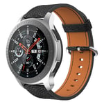 Samsung Galaxy Watch 46mm / Gear S3 Classic / Gear S3 Frontier klockarmband i äkta läder - Svart