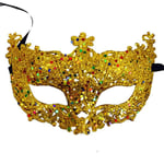 Lyxig venetiansk maskeradmask Kvinnor Flickor Sexig Fox Eye Mask F Gold ONESIZE Gold ONESIZE