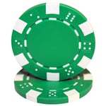 Brybelly 50 Green Clay Composite Striped Dice 11.5 Gram Poker Chips