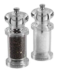 Cole&Mason 505 Clear Salt and Pepper Mills Adjustable Grind Precision+Mechanism