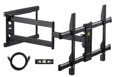 FORGING MOUNT Long Reach TV Wall Bracket Mount Swivel Tilt Corner TV Bracket with 765mm long Arm for Corner/flat Installation fits 37 to 75" Flat/curve TVs, VESA 600x400mm , Holds up to 45kg