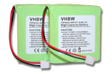 vhbw 2x NiMH Batterie 600mAh (2.4V) combiné téléphonique, téléphone fixe Doro TH50, TH55, TH60, TH65. Remplace: 5M702BMX, GP0827.