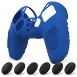 eXtremeRate PlayVital Housse en Silicone pour ps5 Manette,Housse de Protection avec Capuchon Joystick pour ps5 Coque Poignée en Silicone Antidérapante pour ps5-Azuré(Édition Cloutée 3D)