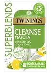 Twinings Superblends Cleanse Tea - Green Tea Herbal infusion with Matcha, Lemon & Fennel Seeds with Manganese- 20 Biodegradable Tea Bags