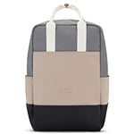 Johnny Urban Sac a Dos Femme et Homme Beige Gris - Hailey - Sac pour Voyage, College, Travail - Elegant Sac à Dos de Loisir - Ordinateur 14 Pouces - Impermeable