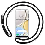 Tumundosmartphone Étui à pendentif transparent pour Huawei Honor Magic 4 Lite avec cordon noir