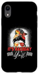 Coque pour iPhone XR Its Raceday Yall Dirt Track Racing Car Lover Messy Bun