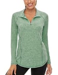 Long Sleeve Workout Tops for Women UK, Ladies Polo Shirt Gym Tops Running Top Gym Tops for Women UK Ladies Golf Clothing Womens Go Hiking Tops Ladies Tennis Tops Dark Green