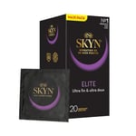 Skyn Elite : Lot de 20 Préservatifs sans latex Skynfeel pour Homme / Taille Régulière, Ultra-Fins et Doux, Forme Droite et Lisse / Largeur nominale 53mm