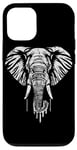 Coque pour iPhone 13 Dripping White Paint Art Éléphant Éléphants