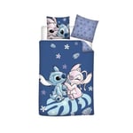 My sweety pop - Parure de lit pour Enfant Stitch - 2 Pieces - Enfant - Housse de Couette - 140 x 200 - Taie d'oreiller - 70 x 90 cm - 52% Coton - 48% Polyester - Stitch & Angel - Bleu/Violet