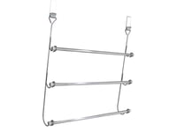 Over Door Towel Rail 3 Tier Chrome Plated Clothes Holder Towel Hanger Tidy Rack