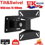 Adjustable Angle TV Wall Bracket Mount 4 16 19 22 24" inch Flat LED LCD Monitor