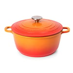 Casserole Dishes with Lid Oven Proof – Non Stick Deep Dutch Oven – Induction Cooking Pot – Oven Safe Aluminium Stockpot – 4L, 24cm, Orange – by Nuovva