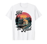 Hit the Road Retro Camper Van Camping Life Adventure Gear T-Shirt