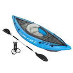 Kayak Gonflable Individuel Bestway Hydro Force Cove Champion 275x81x45 cm Pagaie en Aluminium et Pompe à Main Incluse