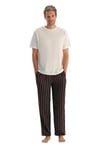 Dagi Men's Striped Viscose Woven Trousers Pajama Bottom, Brown, XL