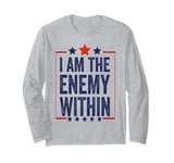 Funny I Am The Enemy Within 2024 Women's Cat Lady Long Sleeve T-Shirt