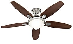 Hunter 132 cm | 52 pouces Contempo Ventilateur de Plafond Nickel Brossé avec Système d'Éclairage et Télécommande, 50612