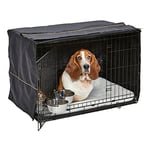 MidWest Homes for Pets Modèle 1536DD-KIT Kit Cage pour chiens iCrate 91,44 cm, modèle amélioré, double porte, comprenant une cage pour chien, un lit pour animal domestique, Noir