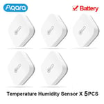 Aqara-Capteur de température intelligent,pression atmosphérique,humidité,environnement,Zigbee,télécommande pour Xiaomi Mi Home Homekit - Type 5 pcs