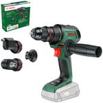 Bosch Perceuse-visseuse sans fil AdvancedDrill 18V-80 QuickSnap (pour percer et visser ; mandrin métallique ; embout magnétique ; renvoi d'angle et porte-embout excentrique ; sans batterie)