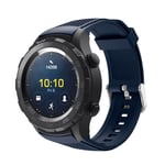 Huawei Watch 2 Kuvioitu Silikooni Vaihdettava Sport Kellon Ranneke - Tumman Sininen Tummansininen