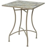 EDM - Table Métal/Mosaïque Couleur: Marron 58x58x72cm Modèle Bistro Pour Extérieur