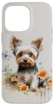 iPhone 14 Pro Max Yorkshire Terrier Mom Floral Yorkie Dog Lover Flowers Cute Case