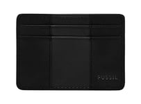 Fossil Portemonnaie pour homme Everett, cuir/PVC Trim portecarte noir 10.2 cm L x 0.6 cm W x 7.0 cm H ML4398001