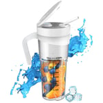 Blender Portable - 470ML - 150W - 4000mah Rechargeable par usb - Mixeur Portable - Avec Paille - Machine a jus - Blanc