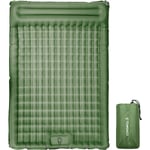 Tomshoo - gonflable Double coussin de couchage Extra épais 5 pouces tapis de couchage matelas pneumatique avec pompe intégrée, Armée verte - Armée