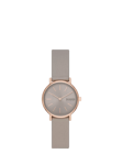 Skagen SKW3060 Women's Signatur Lille Leather Strap Watch, Rose Gold/Grey