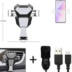  For Oppo A77 5G Airvent mount + CHARGER holder cradle bracket car clamp