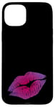 Coque pour iPhone 15 Plus Pink Kissing Rouge à lèvres ombré | Design parfait pour les fêtes des années 80