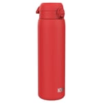 ION8 Leak Proof 1 Litre Water Bottle, Stainless Steel, Red, 1L