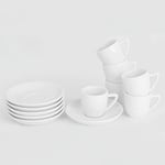 Holst Porzellan CF 008 Lot de 12 tasses à expresso en porcelaine 0,06 l ConForm UTA 12 pièces pour 6 personnes, blanc, 11 x 6 cm